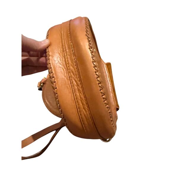 SANCIA THE BABYLON COGNAC BAR SUEDE LEATHER SADDLE BAG - Picture 11 of 11